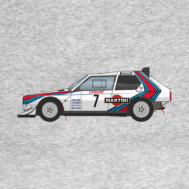 Lancia Delta Rally Martini Racing Illustration by Burro Wheel